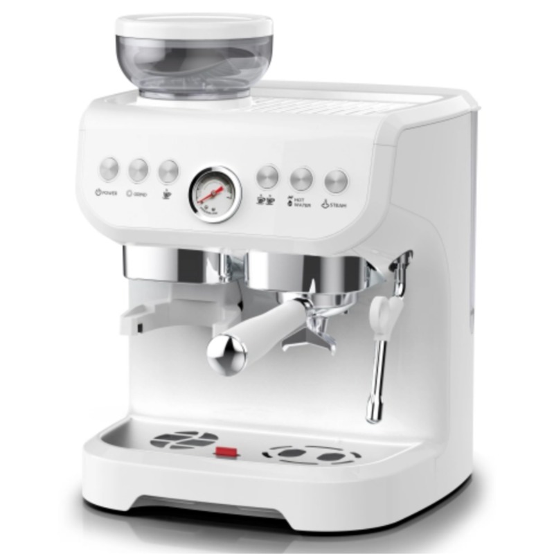 Ground coffee machine with grinder