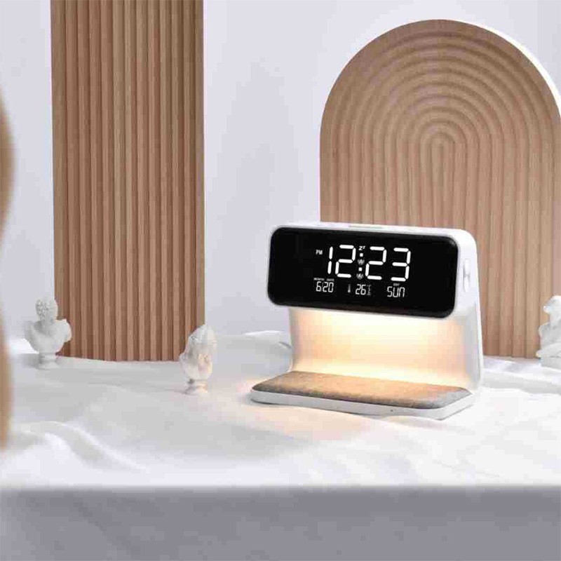 Clock Night Lamp with Intelligent Wireless Charging