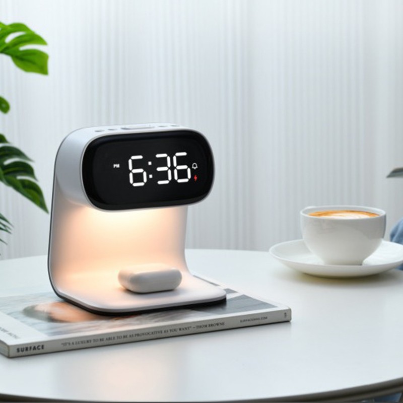 Wholesale Multi-functional Wireless Charging Night Light/Clock Night