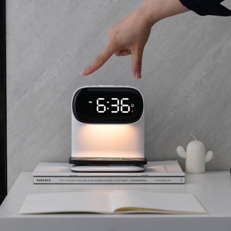 Wholesale Multi-functional Wireless Charging Night Light/Clock Night
