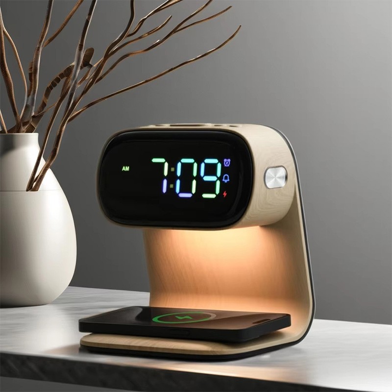 Factory Price Wireless Charging Clock Lamp/Night Lamp
