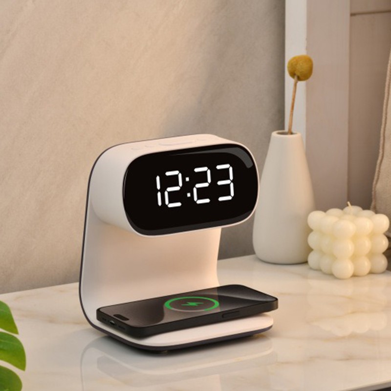 Wholesale Multi-functional Wireless Charging Night Light/Clock Night