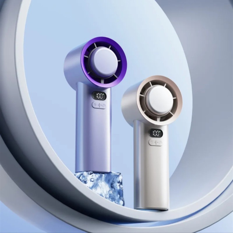 Wholesale Handheld 100 Gear Ring Adjustable Refrigeration Cold Pressure Air Cooler USB Charging Cooling Mini Portable Fan